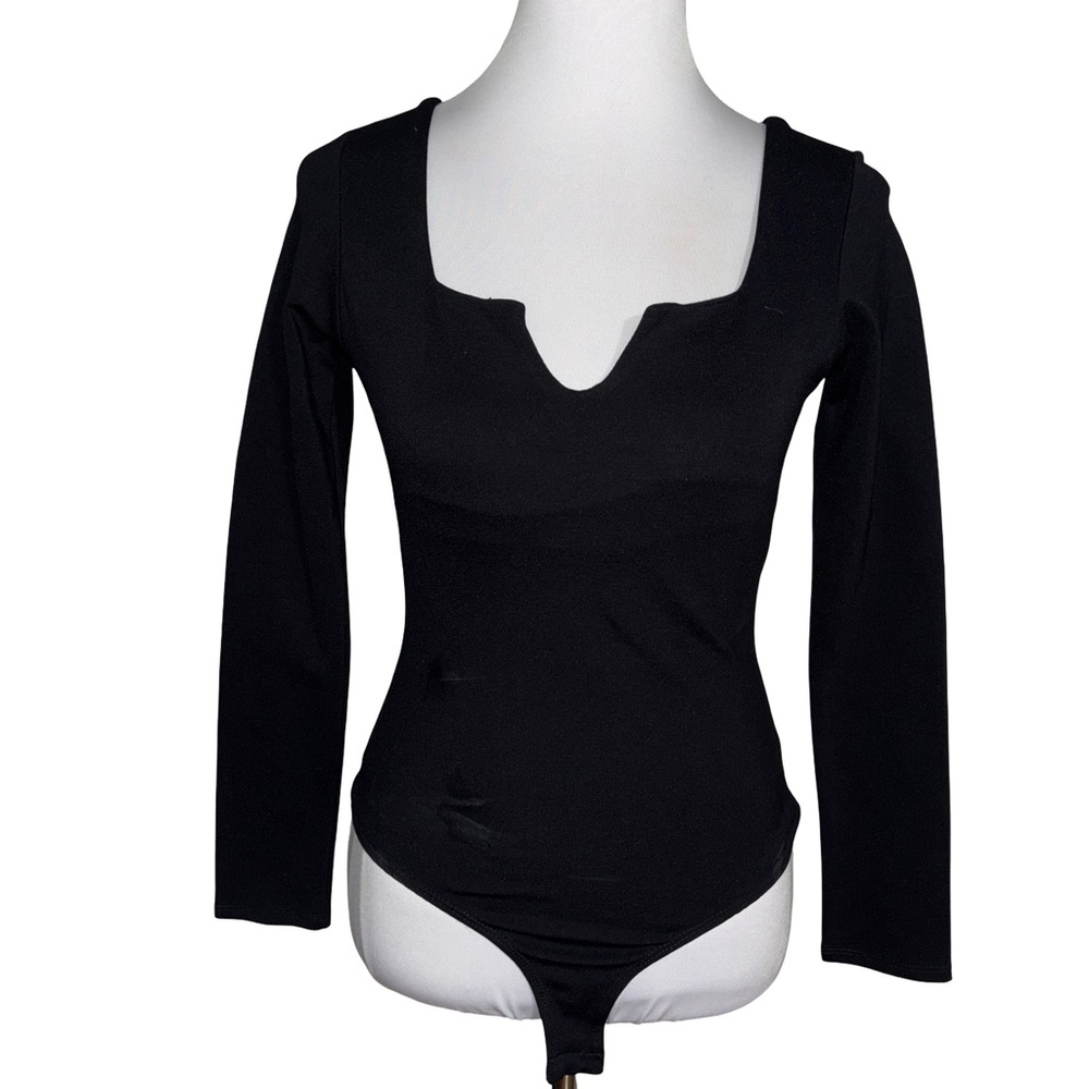 Francesca's Collections Black Bodysuit Fitted Body Shaped